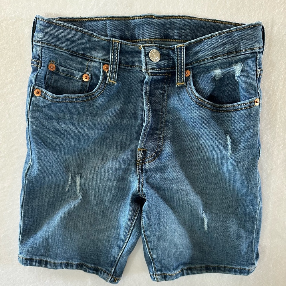 Levi's 501 Girl’s Blue Distressed Denim Shorts Size 8 Reg